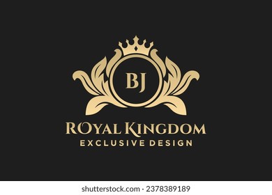 Letter BJ  template logo Luxury. Monogram alphabet . Beautiful royal initials letter.