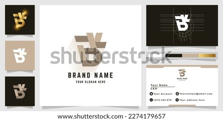 Letter Bk or BvL monogram logo with business card design