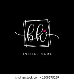 letter BK Initial Beauty Name Logo Vector