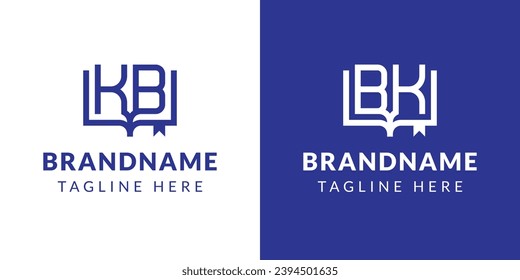 Letter BK and KB Book Logo, suitable for business related to book with BK or KB initials