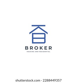 Letter BK or KB home shape elegant logo design vector illustration