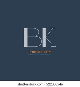 letter Bk linked logo design for company identity.