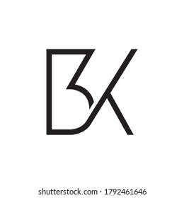 Letter BK logo icon flat and vector design template