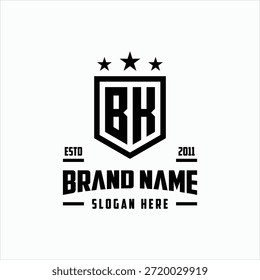 Buchstabe BK Monogramm Schild Stern Logo Design Vektor Vorlage