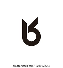 letter bk simple geometric line logo vector 