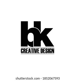 Letra BK diseño de logotipo simple vector