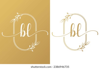 Letter BL Beauty Logo with Flourish Ornament