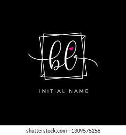 letter BL Beauty Name Logo Vector