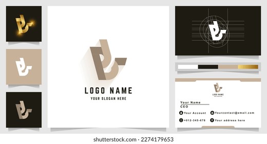 Letter BL or BJL monogram logo with business card design