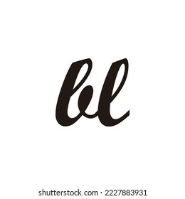 Letter bL connect geometric symbol simple logo vector