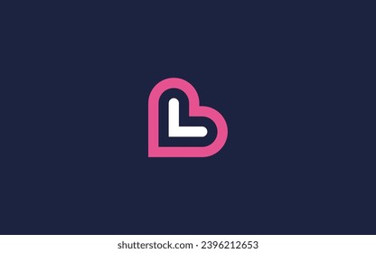 Letter bl with heart logo icon design vector design template inspiration