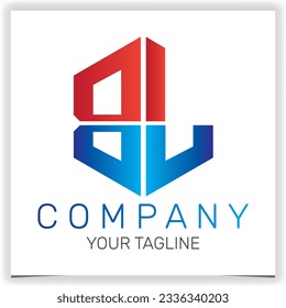 letter BL initial hexagon logo icon premium elegant template vector eps 10
