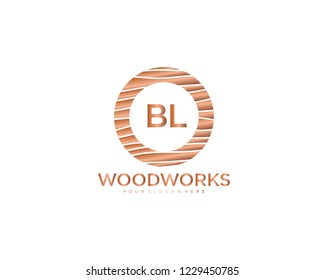 Letter BL initial wood logo vector