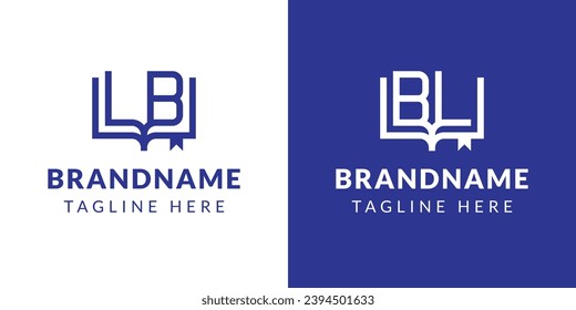 Letter BL and LB Book Logo, suitable for business related to book with BL or LB initials