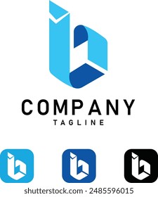 Letter BL LB with current check icon and business growth sign logo