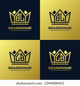 Letter BL und LB Home King Logo Set, geeignet für den Geschäftsbetrieb mit BL oder LB Initialen.