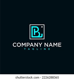 letter bl or lb luxury initial square logo design inspiration