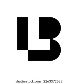 Letter BL LB negative space monogram logo