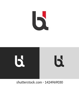 Letter bl linked lowercase logo design template elements. Isolated on white black grey background. Suitable for business, consulting group company.