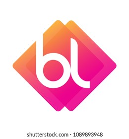 Letter BL logo with colorful geometric shape, letter combination logo design for creative industry, web, business and company.