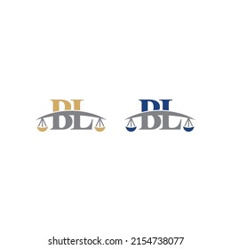 Letter BL Logo With Scale of Justice Logo Icon 001