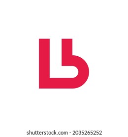 letter bl red negative space geometric simple logo vector