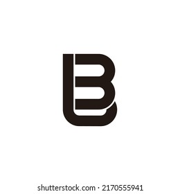 letra bl líneas geométricas simples vector de logotipo plano