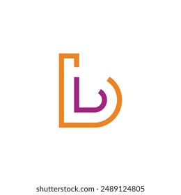 letter bl slice line colorful line logo vector