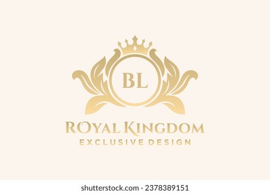 Letter BL  template logo Luxury. Monogram alphabet . Beautiful royal initials letter.