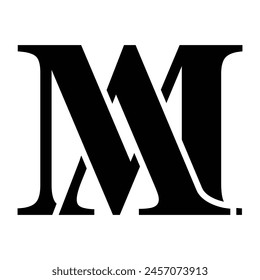 AM letter black logo icon template 1