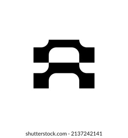 letra un diseño de logotipo de tecnología abstracto moderno negro