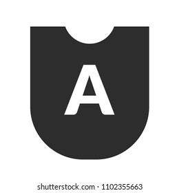  letter A and black shield. logo concept for security company