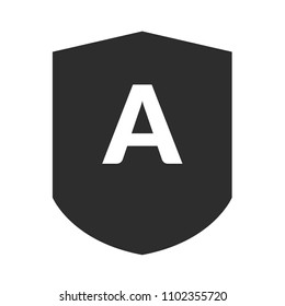  letter A and black shield. logo concept for security company