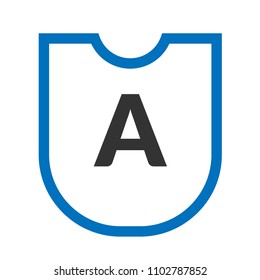  letter A and black shield. logo concept for security company