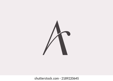 Letter A in black simple minimalist monogram logo vector