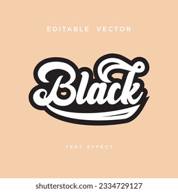 letter black text effect design vector editable	