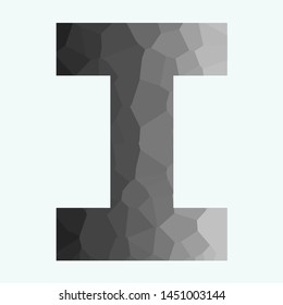 Letter I with black and white gradient