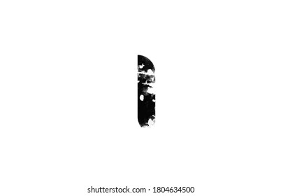 I letter black and white icon logo. Alphabet for company and business with grunge vintage design