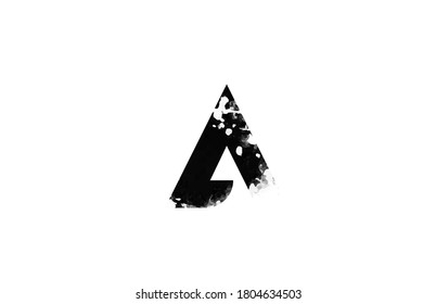 A letter black and white icon logo. Alphabet for company and business with grunge vintage design