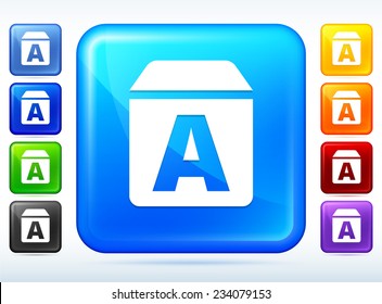 Letter Blocks on Multi Color Square Button