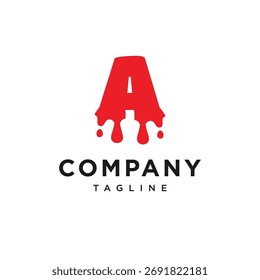  Letra A Vetor de Ícone de Logotipo Sanguíneo