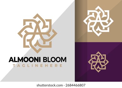 Letter A Bloom Dekoratives Logo Symbol Vektorgrafik