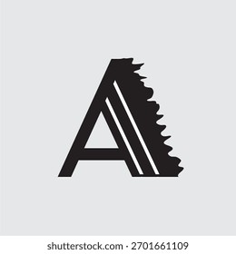 letter A with a blowing wind effect