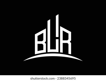 Letra BLR modelo de diseño del logotipo del vector de construcción del vector de construcción. Logo de la construcción de la forma BLR.
