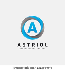Letter A Blue Circle Logo Dsign Vector Illustration - Vector