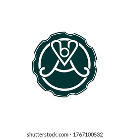 Letter A blue circle logo symbol emblem