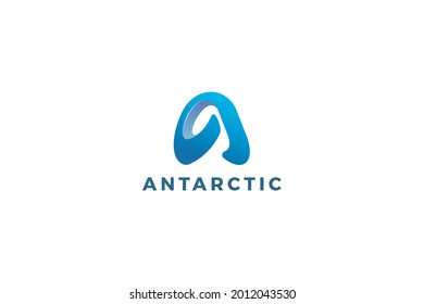 Letter A blue color 3d creative technological business logo