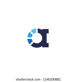 A letter with Blue Graph Statistic Logo Design