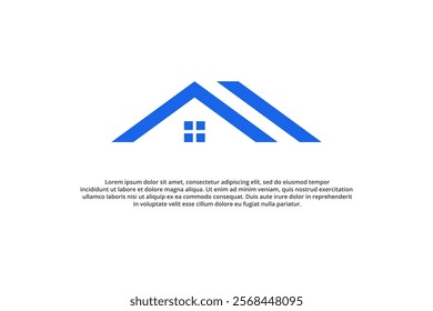 letter a and blue house modern logo