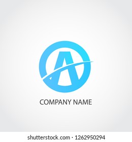 letter a blue logo